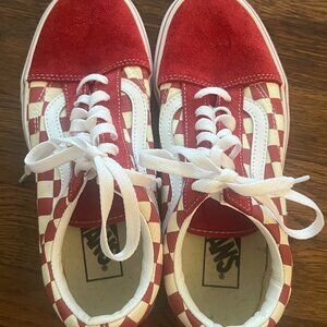 Vans Pro Off The Wall Red Checker Suede Canvas Lace Up